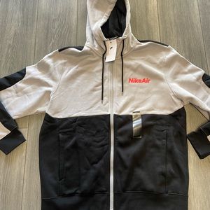 Nike Mens Air Full-zip Hoodie Fleece Jacket  DJ0450-012 Gray Black $100